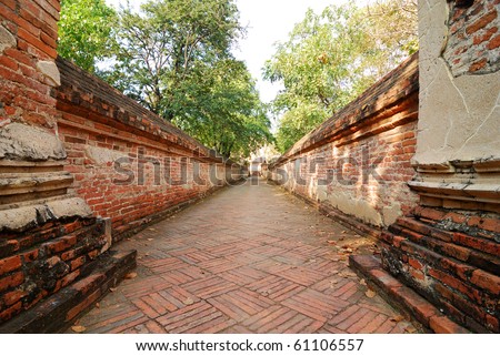 temple ancient images taken in large measure Chai Mongkol Ayutthaya,Thailand