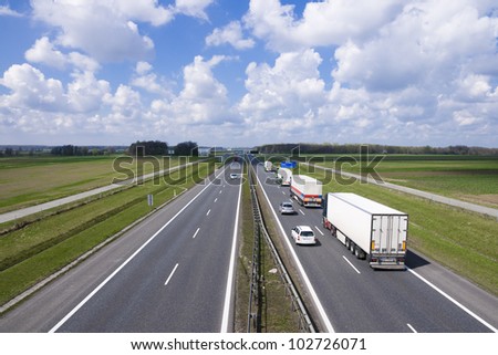 Trucks on the highway A4