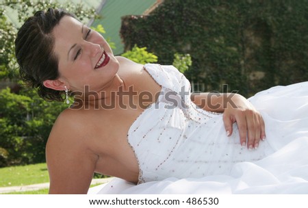 Bride during her photo session on her wedding day