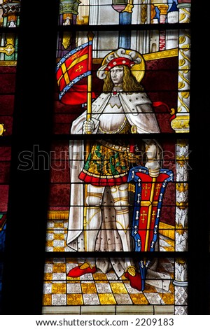 knight stained glass