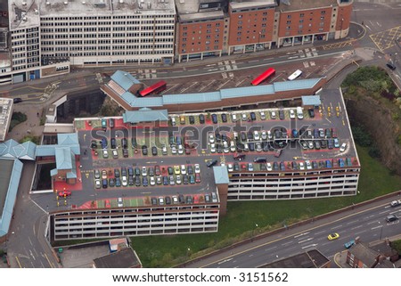 Aerial photo of a roof top car park in Nottingham