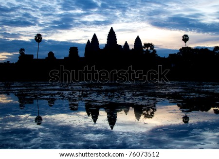 stock photo : Sunrise in Angkor Wat temple complex in Siem Reap, Cambodia.