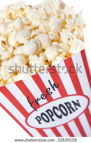 Popcorn close-up. Box is designed and build by myself. No trademark problems.