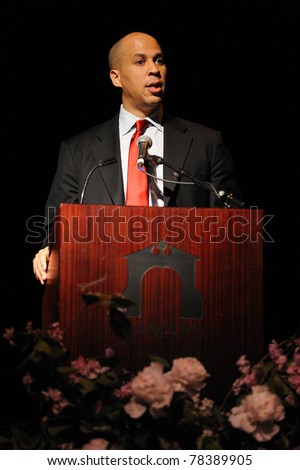 MAHWAH, NJ-MAY 3: The Honorable Cory Booker, Mayor City of Newark, speaks at the Russ Berrie Awards for Making A Difference Celebration on May 3, 2011 at Ramapo College of New Jersey in Mahwah, NJ.