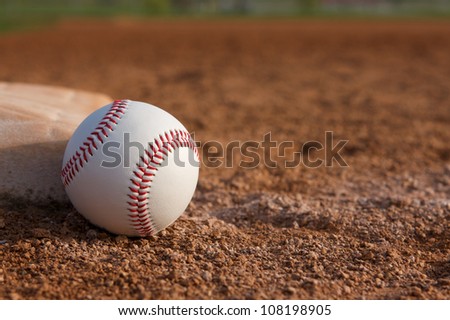 Baseball near Third Base with room for copy