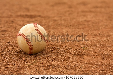 Baseball on the Infield Dirt with room for copy