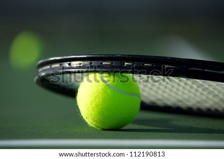 Tennis Ball and Racket with room for copy