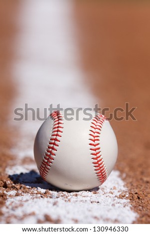 Baseball on the Infield Chalk Line