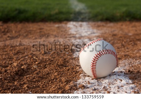 Baseball Close Up on the Infield Chalk Line