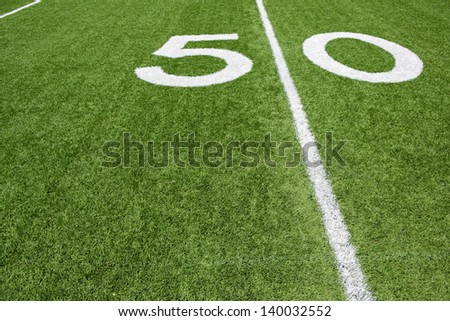 American Football Fifty Yard Line with room for copy