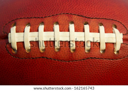 American Football Laces Close Up for Sports Background