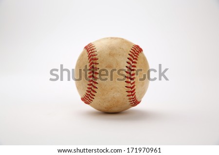 Worn Baseball with no logos isolated on white