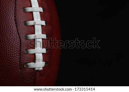 Professional American Football Laces Close Up for Sports Background