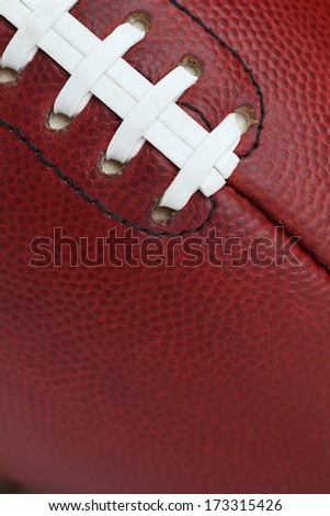 American Football Texture and Laces Close Up for Sports Background