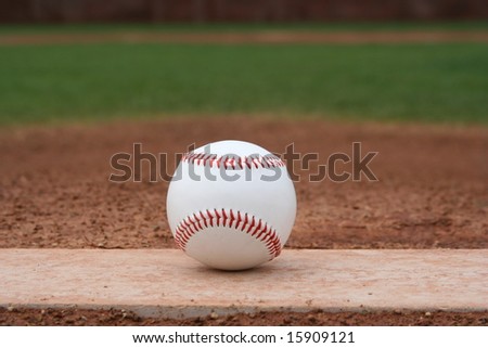 Baseball in the pitchers mound