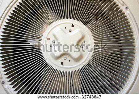 Blades and fan of an exterior air conditioning unit