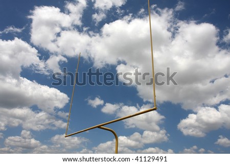 Football Goal posts against cloudy sky