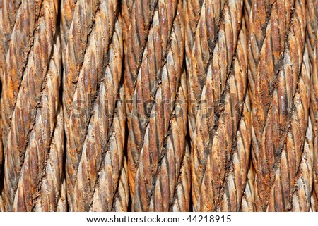 Old Rusted Industrial Metal Cable Background