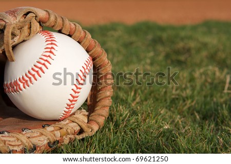 Baseball in a Glove with room for copy
