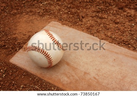 Baseball close up on the pitchers mound