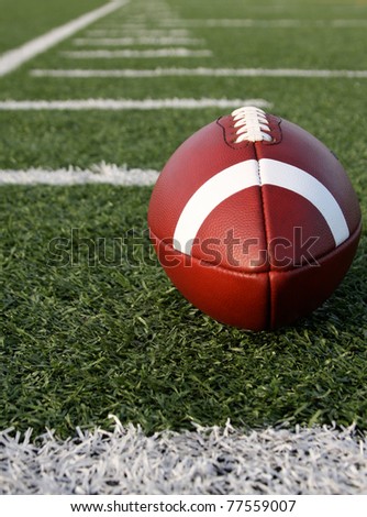 American Football with yard lines or hashmarks Beyond
