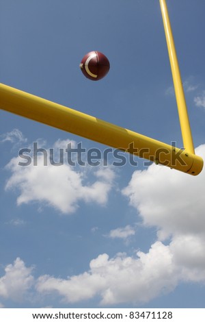 American Football kicked through the Goal Posts or Uprights