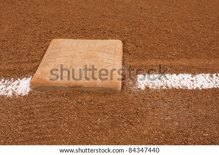 Baseball Third Base and Chalk Line with room for copy