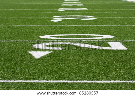 Numbered Yard Lines of an American Football Field
