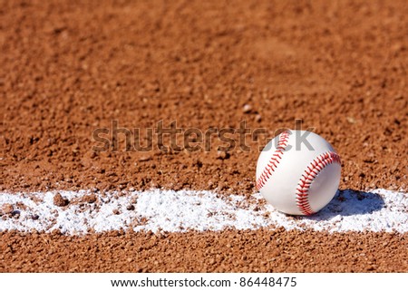 Baseball in the Infield with room for copy
