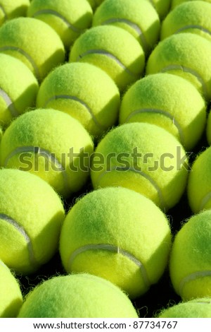 Tennis Balls Lines up for Sports Background