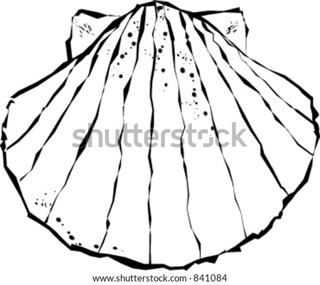 Scallop Shell Stock Vector Illustration 841084 : Shutterstock