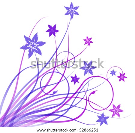 Floral Design On White Background Stock Vector Illustration 52866251
