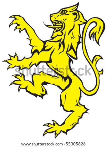 stock vector : Vector image of rampant lion