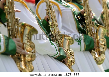 Saxophone of band