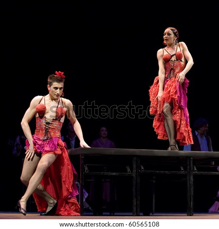 CHENGDU - DEC 28: The Ballet Troupe of Spanish Rafael Aguilar(Ballet Teatro Espanol de Rafael Aguilar) perform the best Flamenco Dance Drama 