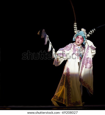 CHENGDU, CHINA - OCT 26: Zhejiang Kunqu Opera Theater perform Gongshunzidu at Jinsha Theater on Oct. 26, 2008 in Chengdu, China. The leading role is performed by famous opera actor Lin Weilin.
