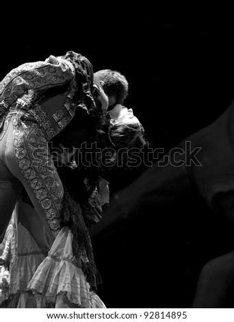 CHENGDU - DEC 28: Spanish dancers perform the Flamenco Dance onstage at JINCHEN theater on Dec 28, 2008 in Chengdu, China.