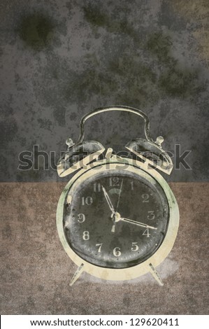 Alarm clock in negative style, Time over concept