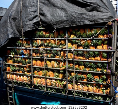 Pineapple Pandemonium  in truck, Fruit concept