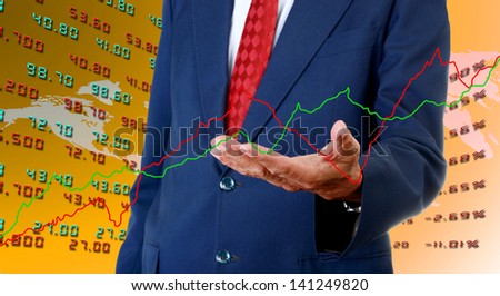 Senior businessman analyst stock exchange data graph, Stock exchange analyst concept