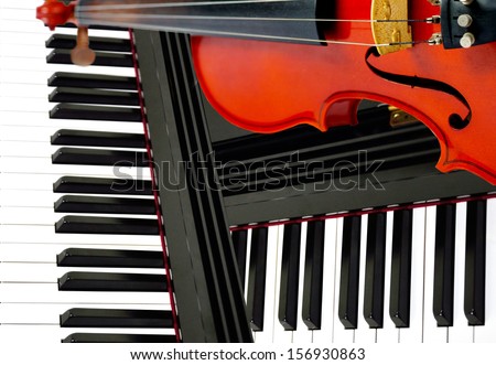 Classic instument concept background, Violin and piano