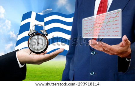 Creditor show time limit and analysis chart, Financial Crisis in Greece concept
