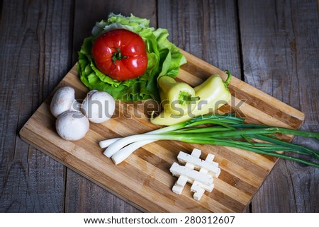 Natural healthy salad ingredients