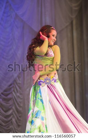 MINSK, BELARUS OCTOBER 20: Anna Lipkin participates with oriental dance \