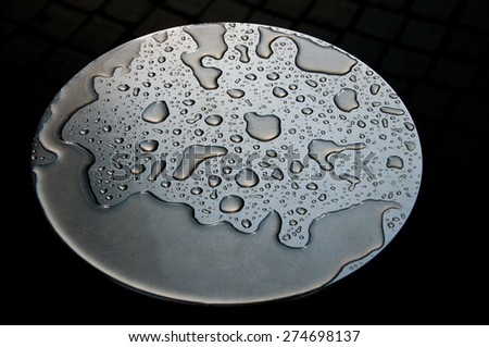 Teardrops on a metallic surface