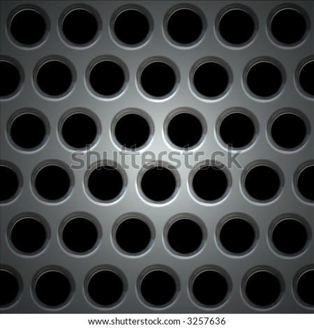 Metal surface with holes. (With Clipping Path)