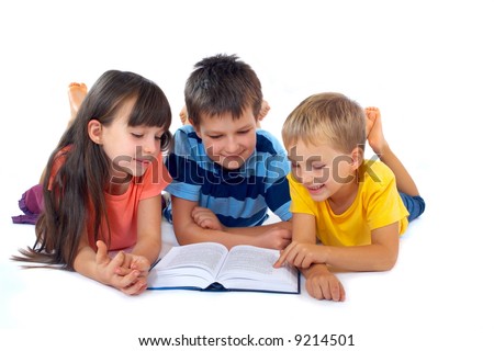 Images Of Kids Reading. stock photo : Kids reading a