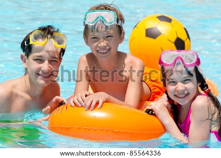 Children playing in pool