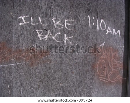 Words on Wall _ i\'ll be back 1:10 AM