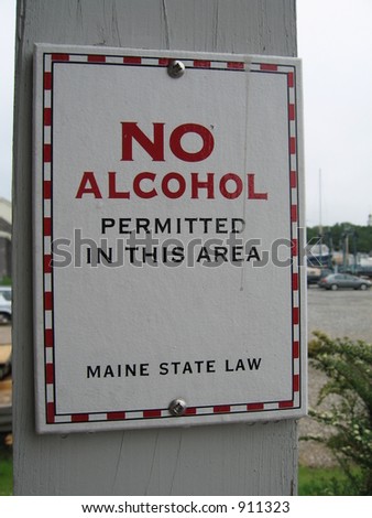 No Alcohol sign in maine